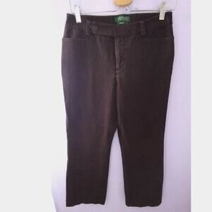 Lauren Ralph Lauren Petite Adelle Brown Pants Slacks 10P
